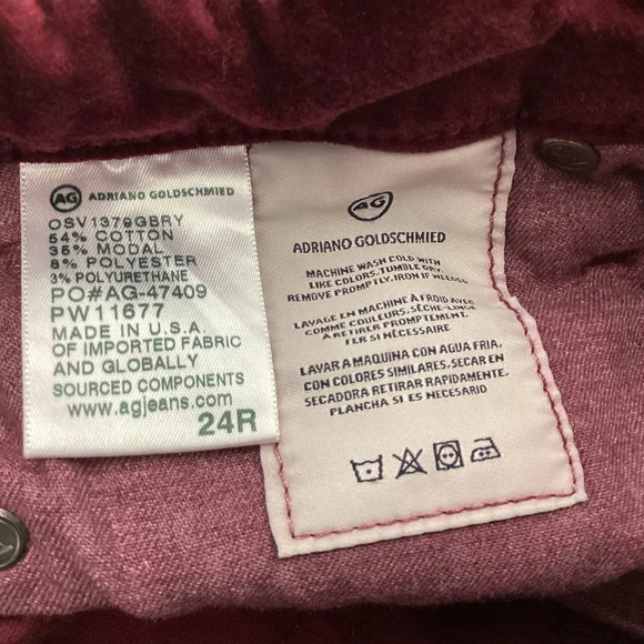 Adriano Goldschmied The Farrah Skinny Velvet Jeans Size 24R - Picture 7 of 9